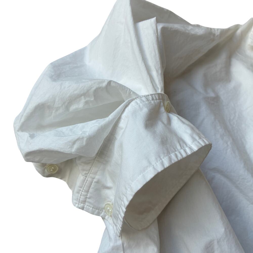 CITIZENS OF HUMANITY Alexandra White Poplin Ruched Tie Button Shirt Size S - Picture 5 of 9